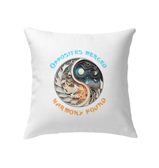 Desert-inspired Ying Yang decorative indoor pillow.