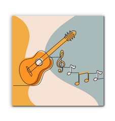 Guitar Line Art 3 Wrapped Canvas - Beyond T-shirts
