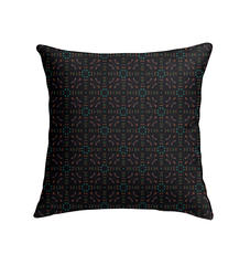 Close-up of Floral Fantasy Indoor Pillow with Vibrant Flower Patterns