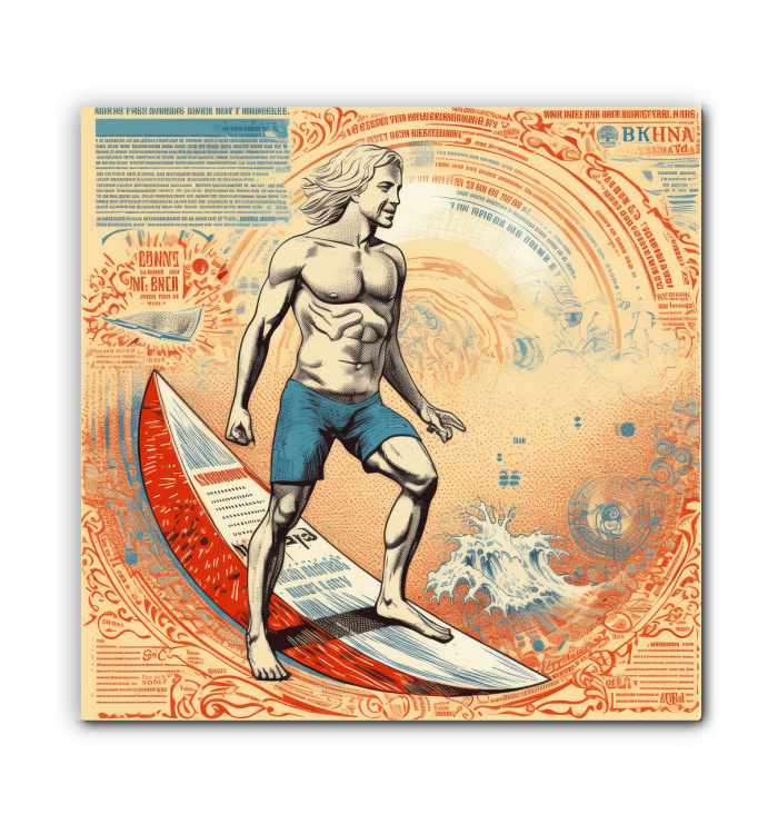 Sunset Surfer Wrapped Canvas - Beyond T-shirts