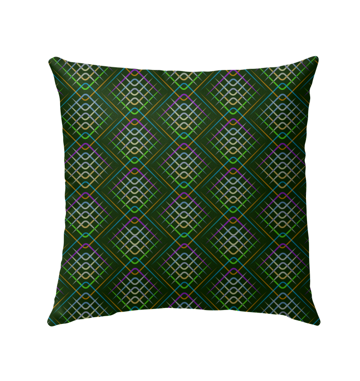 Floral Breeze Outdoor Pillow in a garden setting