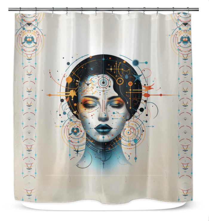 Galactic Brush Strokes Shower Curtain - Beyond T-shirts