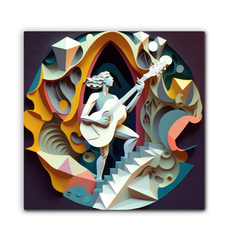 World Music Mosaic Wrapped Canvas
