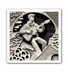 Abstract indie folk motifs on premium wrapped canvas.