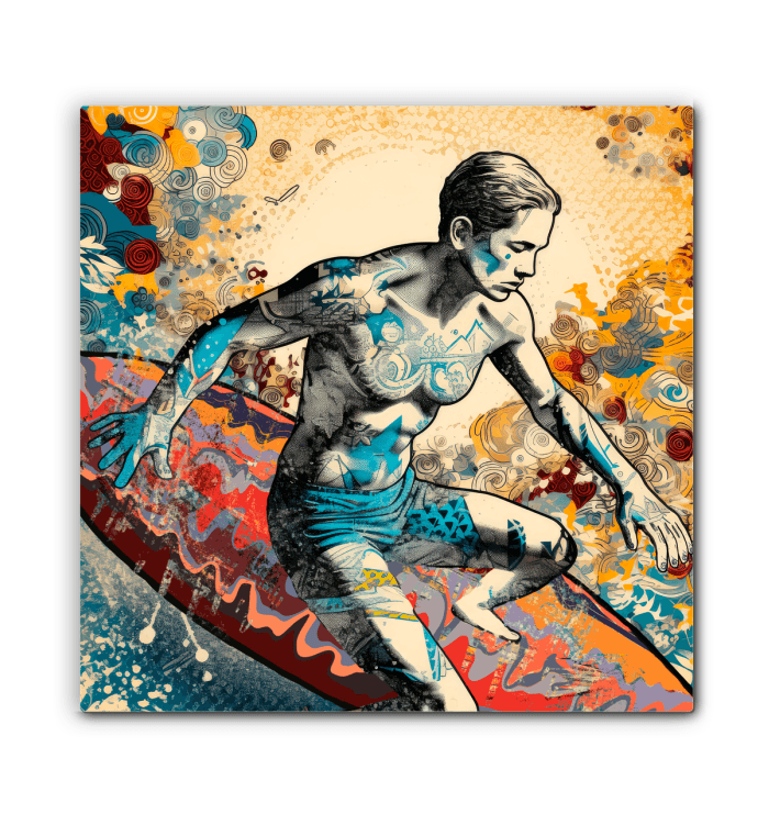 Surfing Elements Canvas Art - Beyond T-shirts