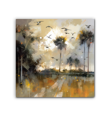 Sunrise Overlake Landscape Wrapped Canvas