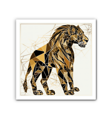 Lion's Tranquil Waterhole Reflection