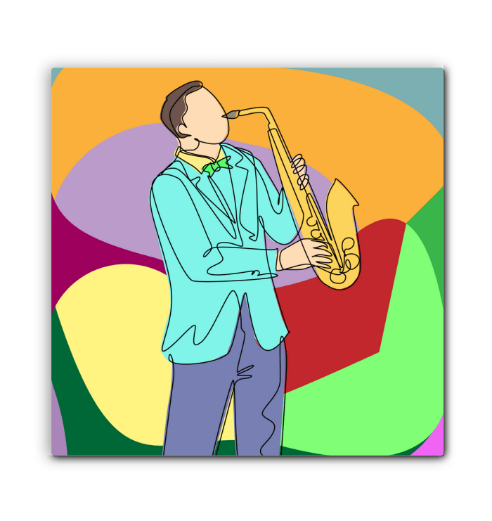 A Man Plays The Saxophone1 Wrapped Canvas - Beyond T-shirts