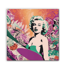 Coastal vibe Surfing 5 02 Wrapped Canvas