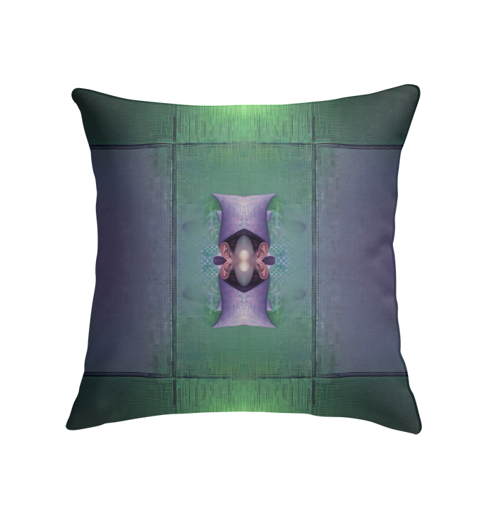 Close-up of Artistic Flair Indoor Pillow with vibrant design