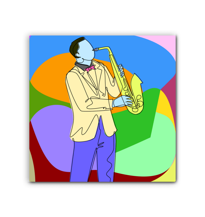 A Man Plays The Saxsophone1 Wrapped Canvas - Beyond T-shirts