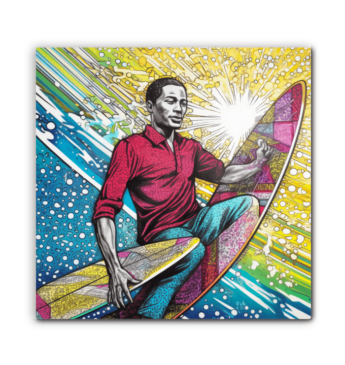 Surfing 5 20 Canvas art piece in a stylish setting
