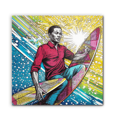 Surfing 5 20 Canvas art piece in a stylish setting