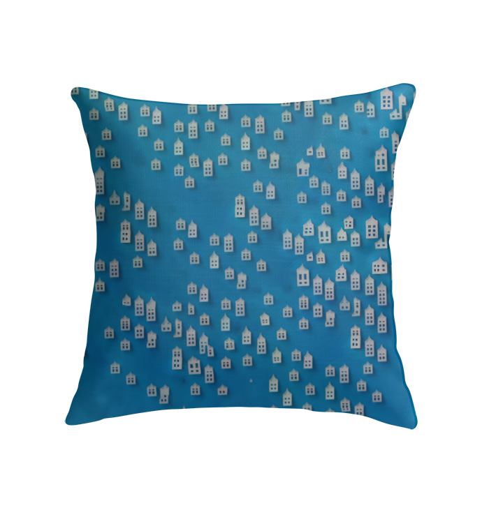 Elegant moonlit night pattern on Kirigami indoor pillow.