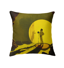 SurArt 102 Indoor Pillow adding a vibrant pop of art to a modern living area, effortlessly combining style with comfort.