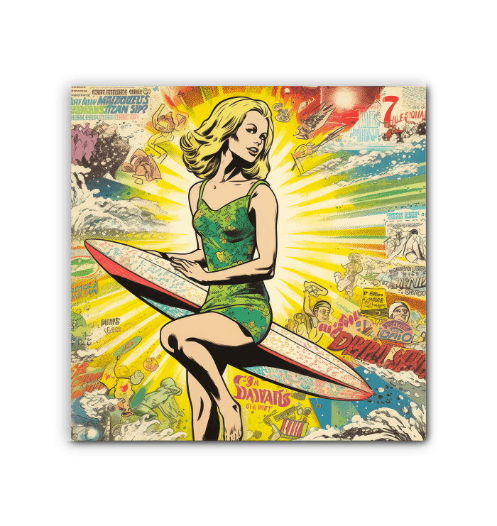 Surfing 1 25 Wrapped Canvas - Beyond T-shirts