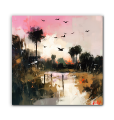 Tropical Paradise Landscape Wrapped Canvas