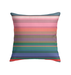 Close-up of the vibrant, tropical stripes on the Tropical Paradise Pillow.