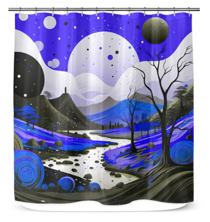Whimsical Winter Wonderland Snowy Curtain