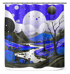 Whimsical Winter Wonderland Snowy Curtain