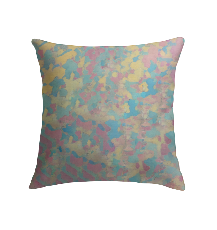 Chic indoor pillow with Melody Mosaic design on a stylish bed.