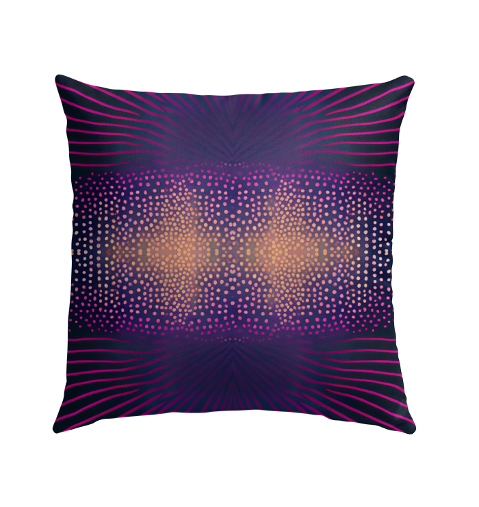 Close-up of Boho Essence Beyond Style Outdoor Pillow with intricate boho patterns.