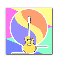 Guitar Line Art 1 Wrapped Canvas - Beyond T-shirts