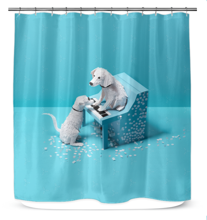 Lunar Eclipse Magic Shower Curtain with a celestial design.