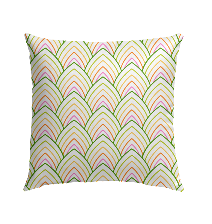 Weather-resistant outdoor pillow with floral design