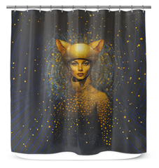 Close-up of the Ethereal Elegance Shower Curtain's elegant design