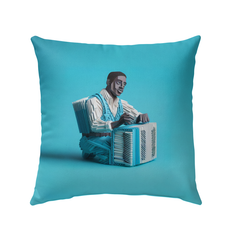 Outdoor pillow with Ocean Wave Swirl design.