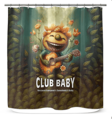 CB3-109 elegant shower curtain in a beautifully designed bathroom setting.
