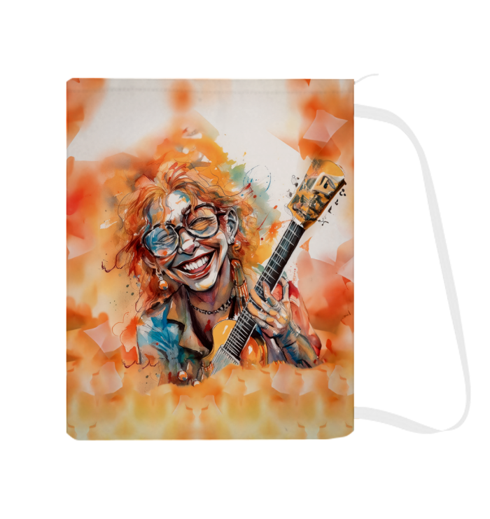 Melodic Laundry Bag with Pianist Design