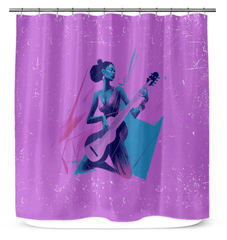 Fashionable Notes Bathroom Curtain - Beyond T-shirts