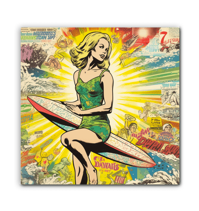 Surfing 1 25 Wrapped Canvas - Beyond T-shirts