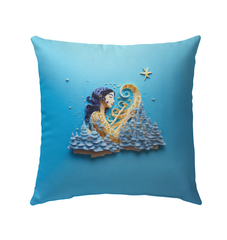 Vibrant Tropical Paradise Leaf design on outdoor pillow.
