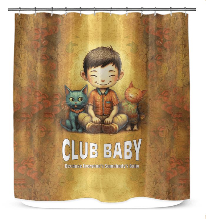 CB6 28 shower curtain showcasing elegant design and waterproof material.