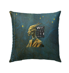 Sailing Giraffe Captain illustrated on an outdoor pillow.