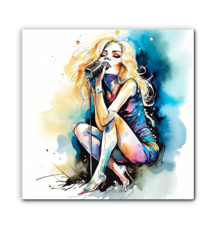 Radiant Rockstar's Rhythmic Reverie Wrapped Canvas