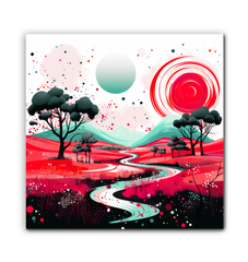 Vibrant Valley Colorful Landscape Canvas
