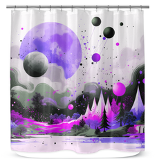 Mystical Mountain Mists Landscape Curtain
