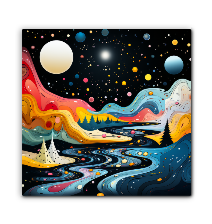 Luminous Lilies Pond Landscape Canvas