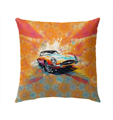 Golden Era Garage Outdoor Pillow