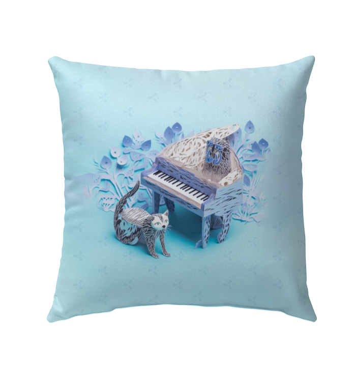 Kirigami Coral Reef Exploration pillow for outdoor use.