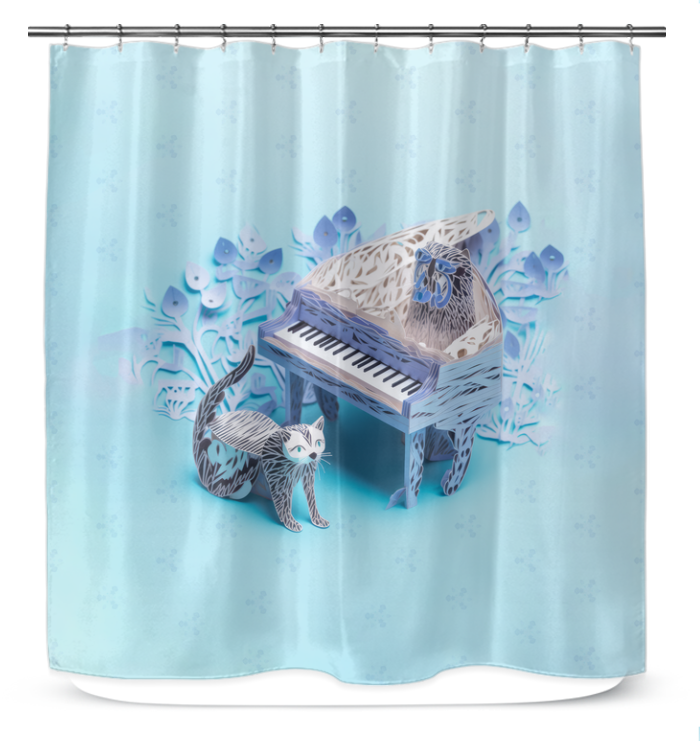 Arctic Ice Floes Shower Curtain with serene icy design.