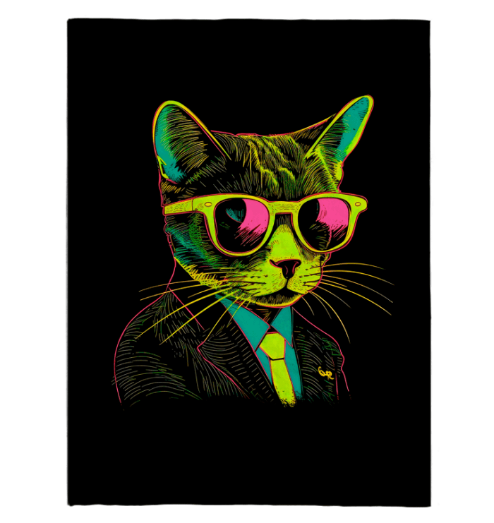 Artistic Cat Strokes Sherpa Blanket - Beyond T-shirts