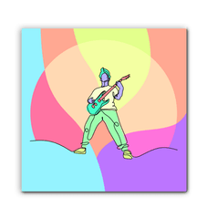 Boy Playing Guitar 1 Wrapped Canvas - Beyond T-shirts