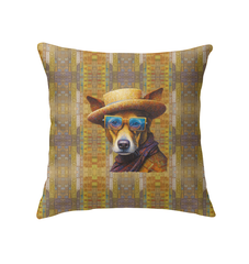 Close-up of the Loyal Companion Indoor Pillow fabric and design