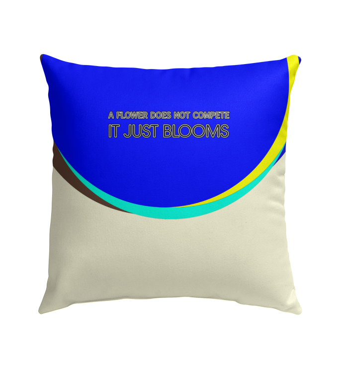 Close-up of Mindful Flow Outdoor Pillow with soft, supportive material.