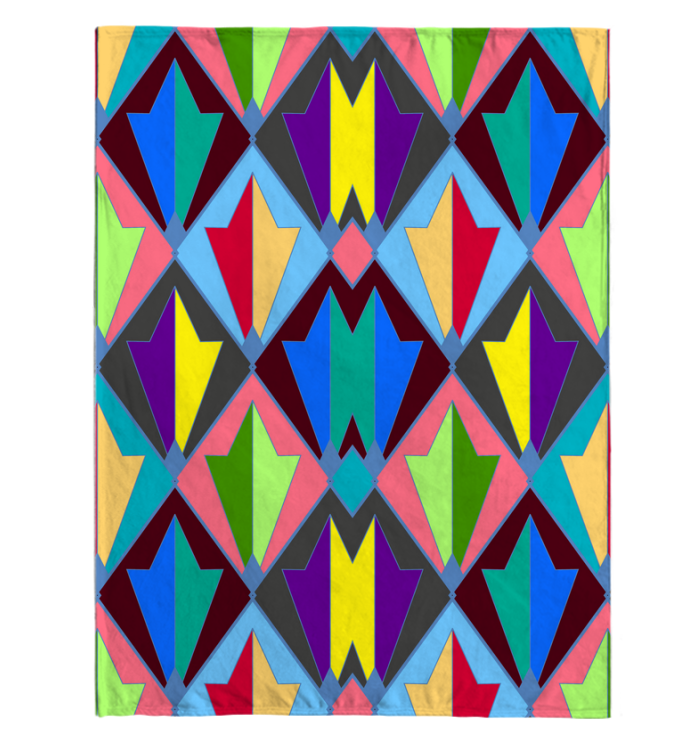 Whispering Vines Art Nouveau Sherpa Blanket draped over a bed.